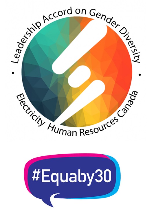 Equal by 30 logo and Leadership Accord on Gender Diversity logo
